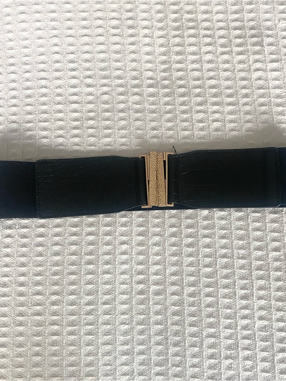 Primark Black Waist Belt with Gold Buckle Detail size small